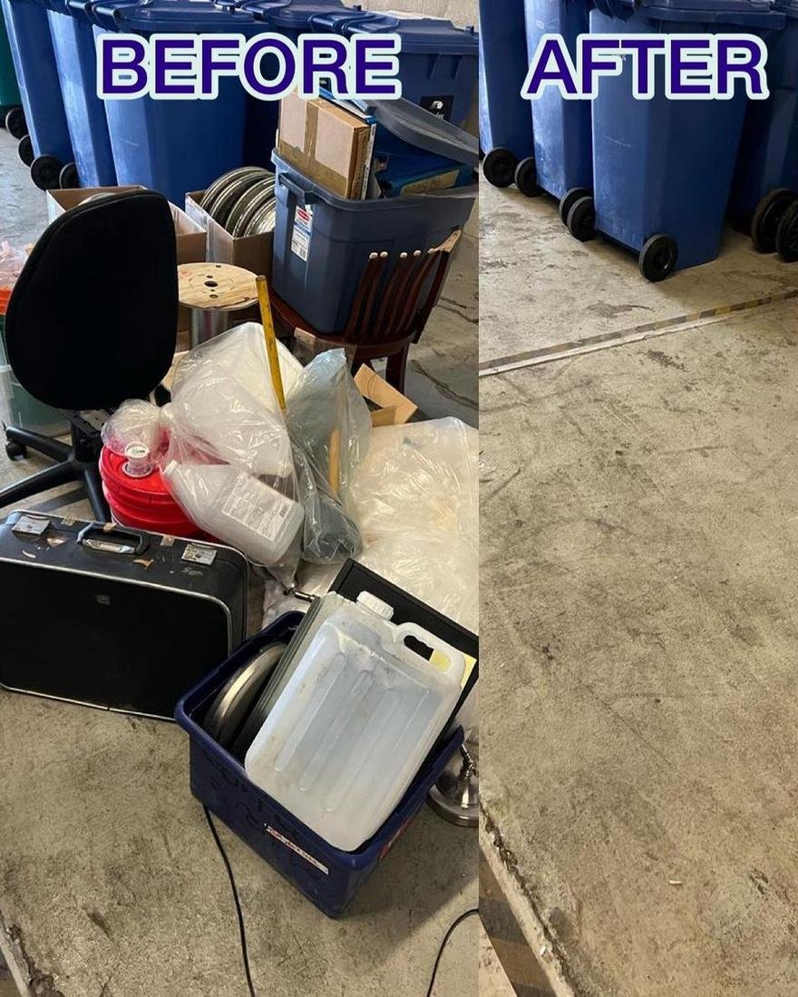 Appliances and furniture loaded out of a property