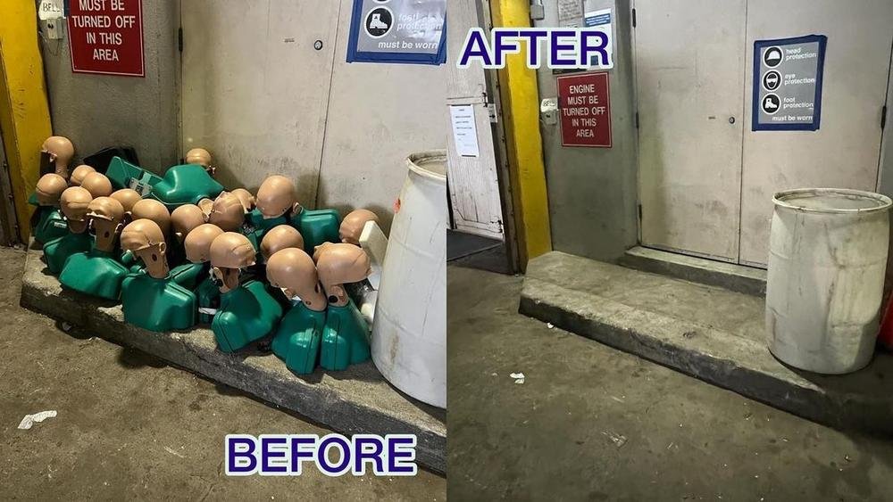 Gym equipment removed from a commercial facility
