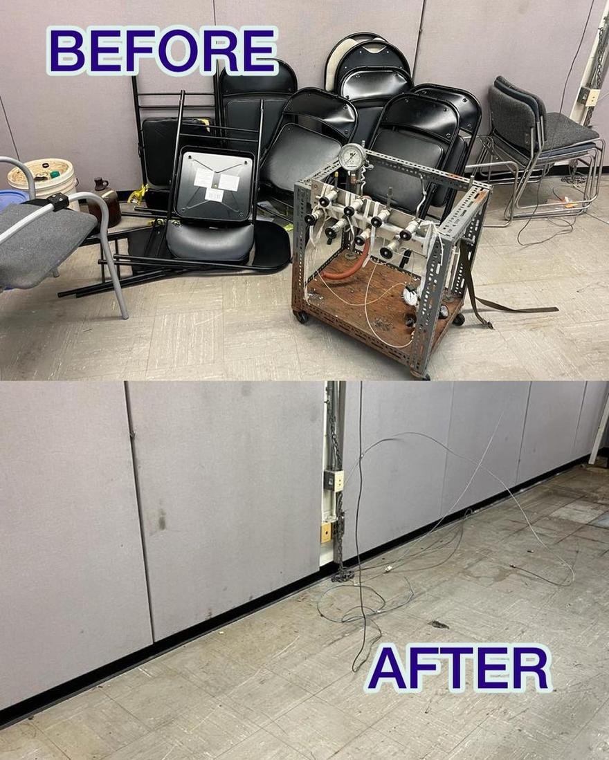Office equipment, chairs and monitors removed